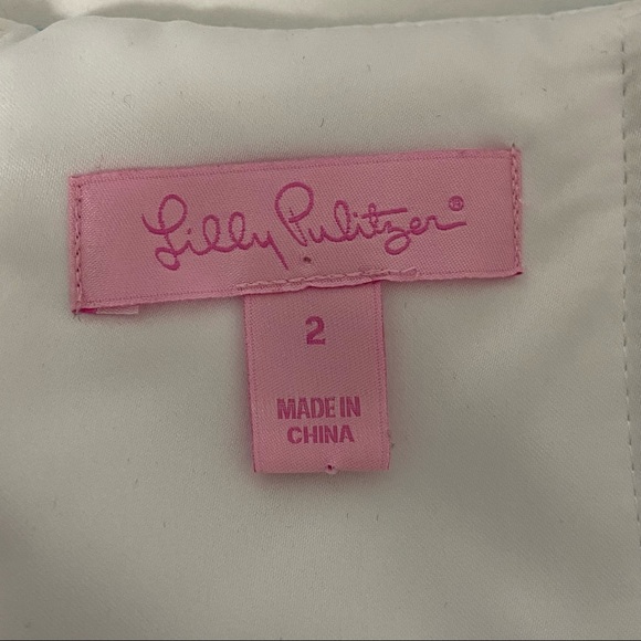 Lilly Pulitzer Womens Jordan Strapless Dress Corded Organza Stripe Blue Green 2 - Picture 10 of 12